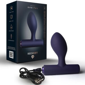 Rocks-Off Nova Orbital — Vibrating Butt Plug, Rechargeable, Blue — Anal