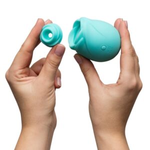 Romp Rose Glow — Air Pulse Stimulator, Waterproof, Turquoise — Clitoral Stimulators — view 2