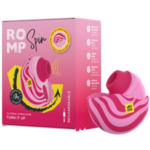 Romp Spin — Air Pulse Stimulator, Waterproof, Pink — Clitoral Stimulators — view 8