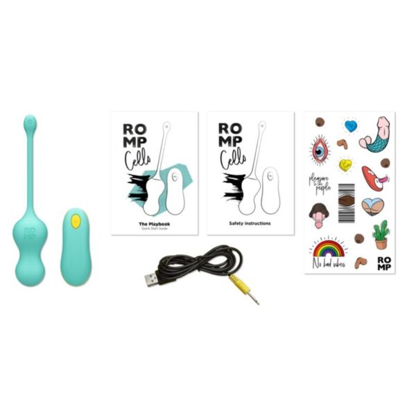 Romp Cello — Vibrating Egg, Remote Control, Turquoise — Remote Control Vibrators — view 10