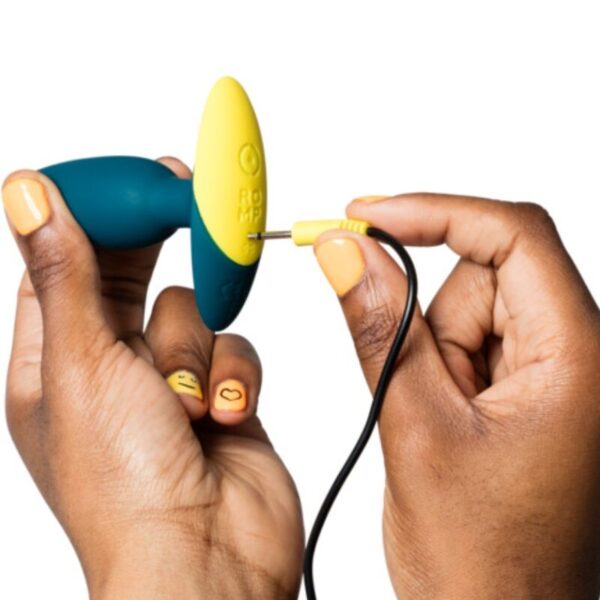 Romp Bass — Vibrating Butt Plug, Waterproof, 10 cm, Green — Anal — view 7