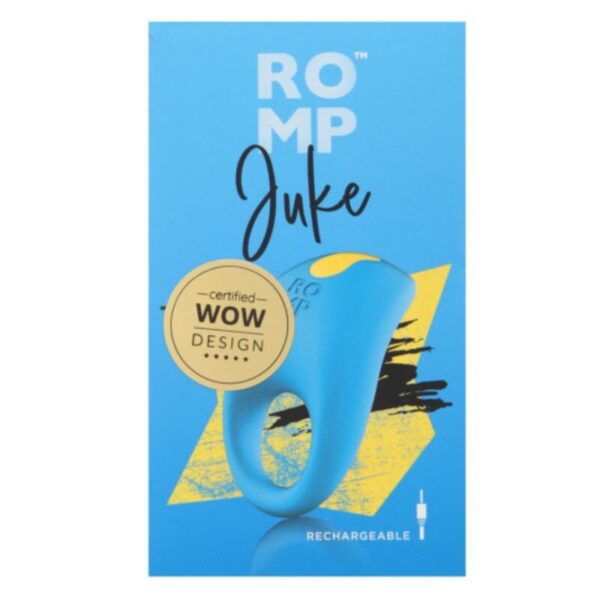 Romp Juke — Vibrating Cock Ring, Rechargeable, Blue — Cock Rings — view 10