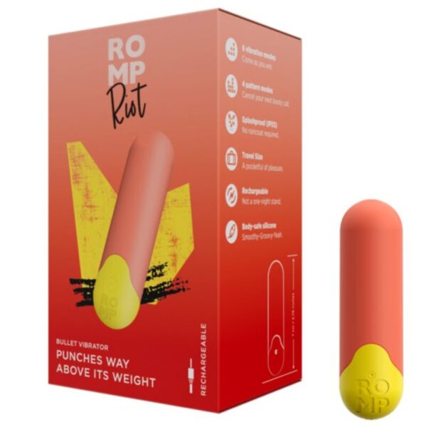 Romp Riot — Bullet Vibrator, Waterproof, Orange and Yellow — Bullet Vibrators — view 7