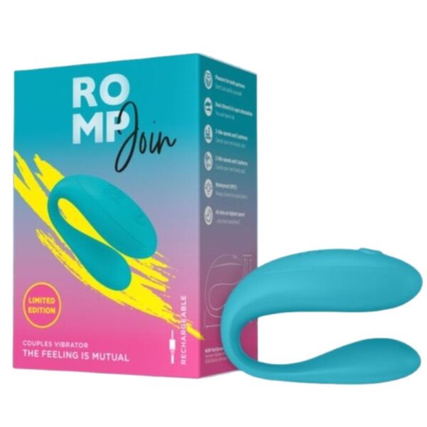 Romp Join — Couples Vibrator, Rechargeable, Turquoise — view 2