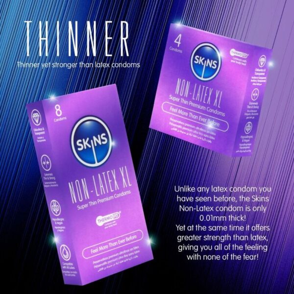 Skins XL — Non-Latex Condoms, 4 Pack — Condom Multipacks — view 4