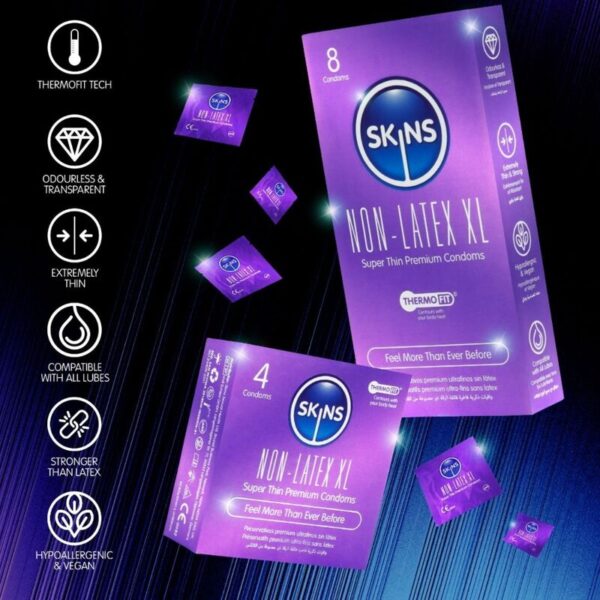 Skins XL — Non-Latex Condoms, 4 Pack — Condom Multipacks — view 6