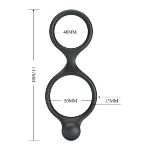Crazy Bull Florian Double — Cock Ring, Waterproof, Black — Classic Cock Rings — view 2
