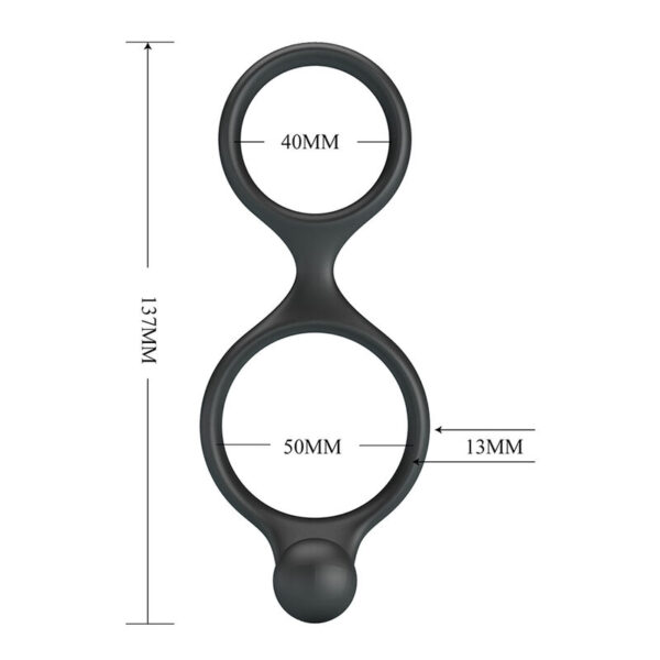 Crazy Bull Florian Double — Cock Ring, Waterproof, Black — Classic Cock Rings — view 2