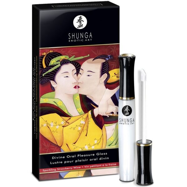 Shunga Divine Oral Pleasure — Lip Gloss, Strawberry and Cava