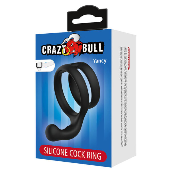 Crazy Bull Yancy Double — Cock Ring, Waterproof, Black — Classic Cock Rings — view 7