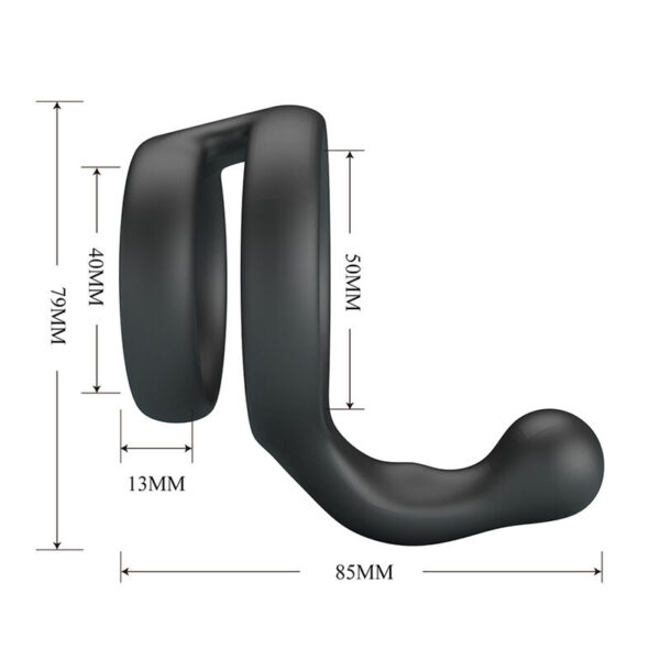 Crazy Bull Yancy Double — Cock Ring, Waterproof, Black — Classic Cock Rings — view 6