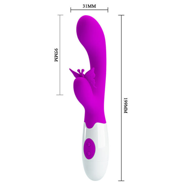 Pretty Love Butterfly Kiss — Rabbit Vibrator, Fuchsia — Rabbit Vibrators — view 9