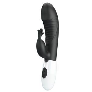Pretty Love Rasmussen — Rabbit Vibrator, Silicone, Black — Rabbit Vibrators