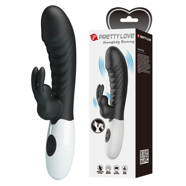 Pretty Love Naughty Bunny — Rabbit Vibrator, Silicone, Black — Rabbit Vibrators — view 11