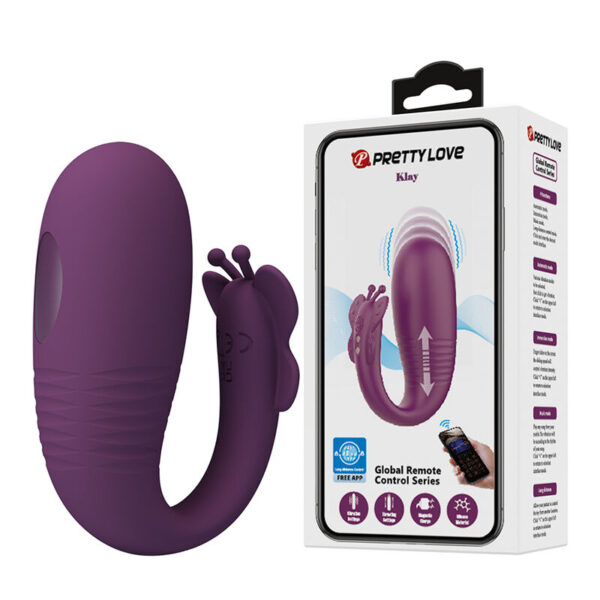 Pretty Love Klay — Thrusting Vibrator, App-Controlled, Purple — App-Controlled Sex Toys — view 2