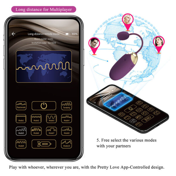 Pretty Love Klay — Thrusting Vibrator, App-Controlled, Purple — App-Controlled Sex Toys — view 8