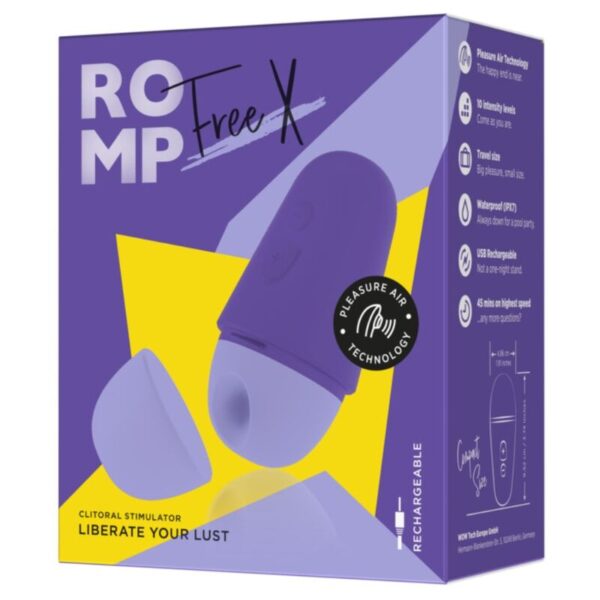 Romp Free X — Air Pulse Stimulator, Rechargeable, Purple — Clitoral Stimulators — view 10