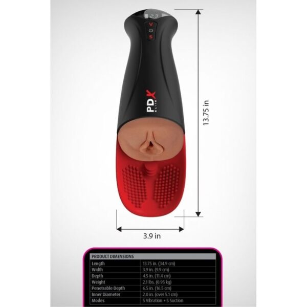 PDX Elite Fap-O-Matic Pro XL — Stroker, Rechargeable, Brown — Automatic Masturbators — view 6
