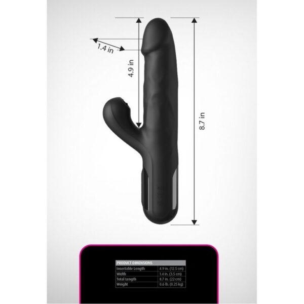 Fetish Fantasy Series Sonix — Thrusting Vibrator, Silicone, Black — Rabbit Vibrators — view 5