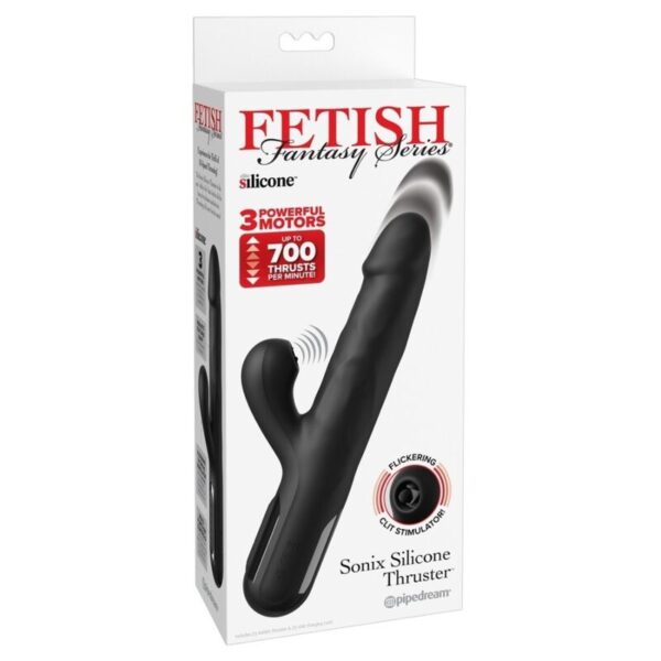 Fetish Fantasy Series Sonix — Thrusting Vibrator, Silicone, Black — Rabbit Vibrators — view 7