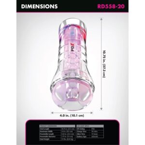 PDX Elite ViewTube XXL LED — Male Masturbator, Transparent — Male Masturbators — view 4
