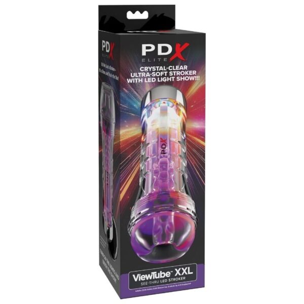 PDX Elite ViewTube XXL LED — Male Masturbator, Transparent — Male Masturbators — view 5