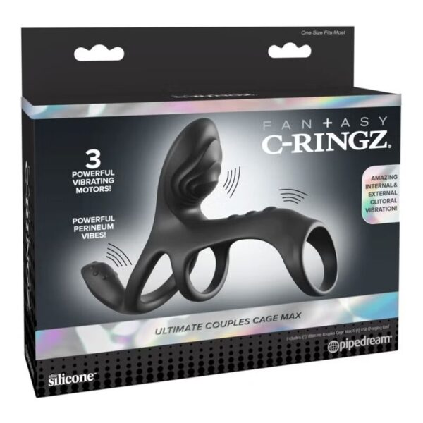 Fantasy C-Ringz Ultimate Couples Cage Max — Vibrating Cock Ring — Cock Rings — view 3