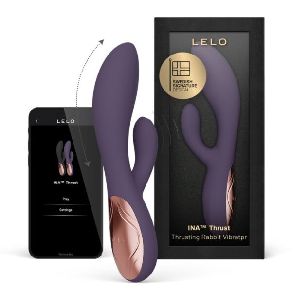 LELO Ina Thrust — Thrusting Vibrator, Waterproof, Purple — Rabbit Vibrators