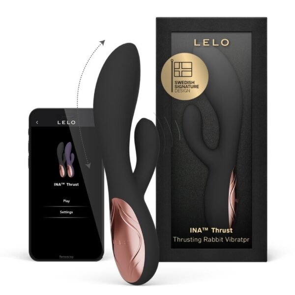 LELO Ina Thrust — Thrusting Vibrator, Waterproof, Black — Rabbit Vibrators