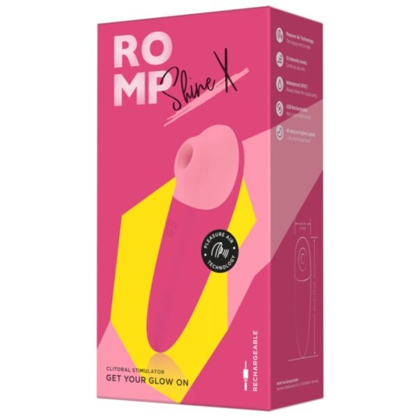 Romp Shine X — Air Pulse Stimulator, Waterproof, Pink — Clitoral Stimulators — view 11