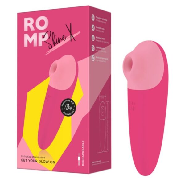 Romp Shine X — Air Pulse Stimulator, Waterproof, Pink — Clitoral Stimulators — view 10