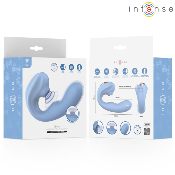 Intense Gina — Clit Sucker, Rechargeable, Blue — Air Pulse Vibrators — view 7