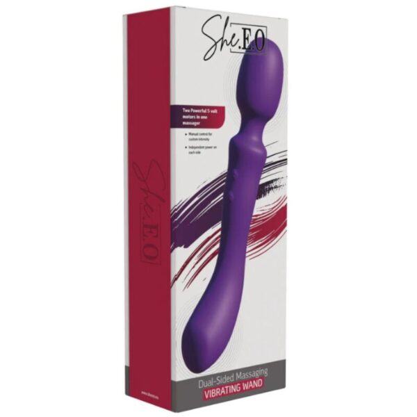 She.E.O Double-Ended — Wand Massager, Rechargeable, Purple — Vibrators — view 4