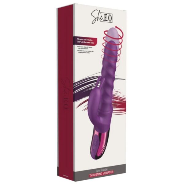 She.E.O Swirl Rabbit — Thrusting Vibrator, Purple — Rabbit Vibrators — view 2