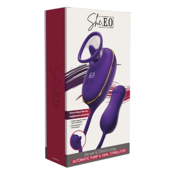 She.E.O Licking and Anal — Clit Sucker, Rechargeable, Purple — view 5