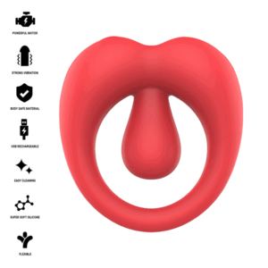 Intense Russell — Vibrating Cock Ring, Rechargeable, Red — Cock Rings — view 2