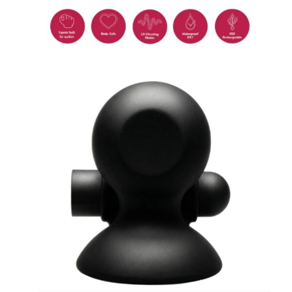 She.E.O Vibrating — Nipple Suckers, Rechargeable, Black — Nipple Toys — view 8