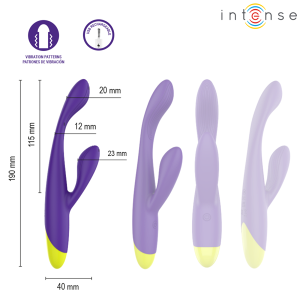 Intense Paolo — Rabbit Vibrator, Waterproof, Purple — Rabbit Vibrators — view 4