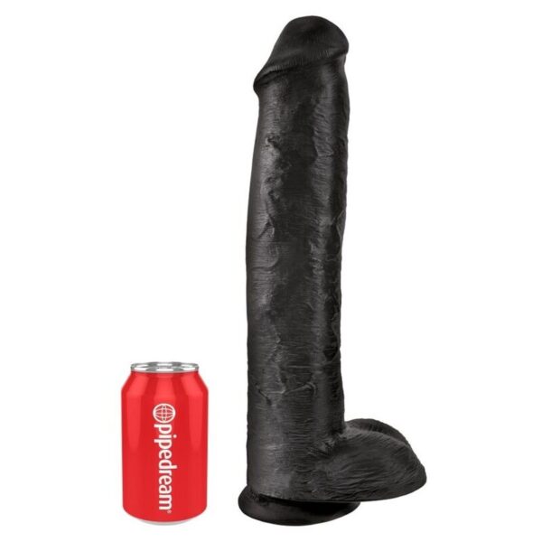 King Cock with Balls — Realistic Dildo, 38 cm, Black — Dildos — view 2