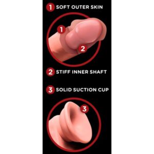 King Cock Plus Triple Density — Realistic Dildo, 23 cm, Flesh — Dildos — view 3