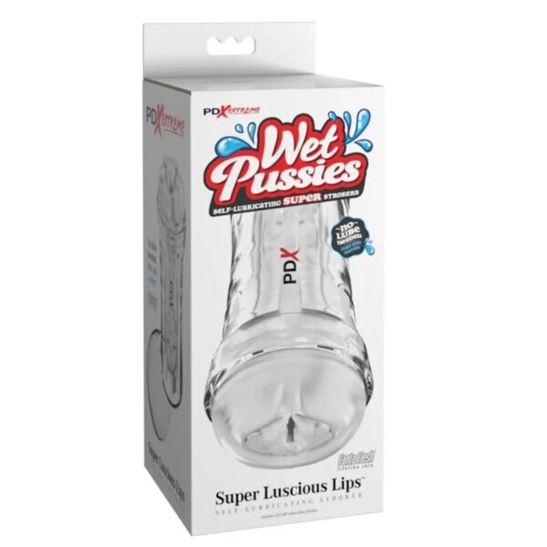 PDX Extreme Super Luscious Lips — Male Masturbator, Transparent — Textured Strokers — view 4