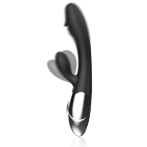 Black & Silver Kaleb — Rabbit Vibrator, Rechargeable — G-Spot Vibrators