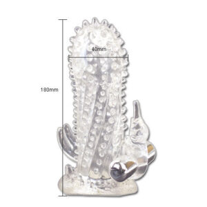 Baile Brave Man Rabbit — Vibrating Penis Sleeve, Clear — Penis Accessories — view 4