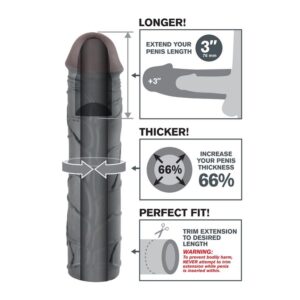 Fantasy X-Tensions Mega 3 — Penis Sleeve, Black — Penis Accessories — view 3