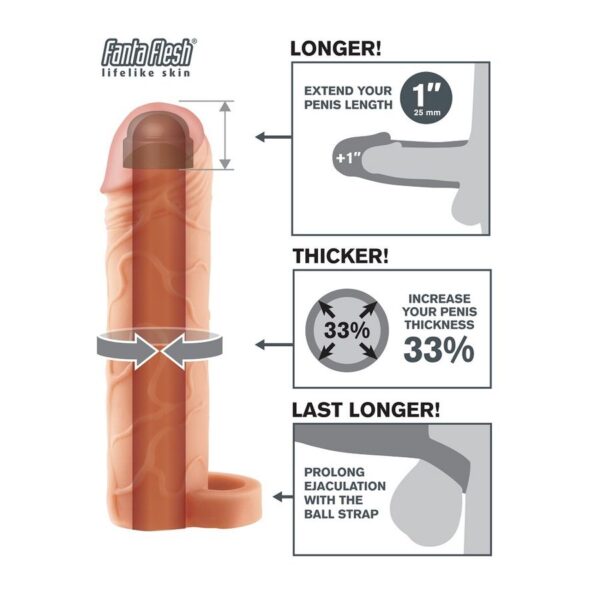 Fantasy X-Tensions Perfect 1 — Penis Sleeve, Ball Strap, Skin — Penis Accessories — view 3