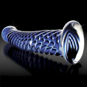 Icicles No. 29 — Glass Dildo, 17 cm, Blue — Anal — view 3
