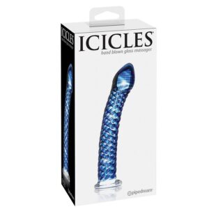 Icicles No. 29 — Glass Dildo, 17 cm, Blue — Anal — view 2