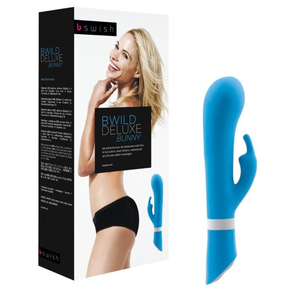 B Swish Bwild Deluxe Bunny — Rabbit Vibrator, Silicone, Blue — Clitoral Stimulators — view 6