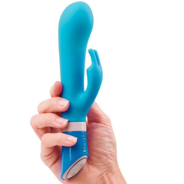 B Swish Bwild Deluxe Bunny — Rabbit Vibrator, Silicone, Blue — Clitoral Stimulators — view 3