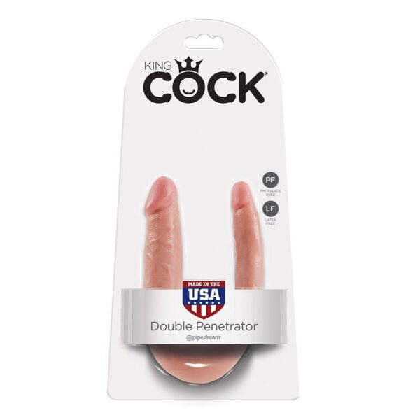 King Cock U-Shaped Small — Double Dildo, 12.7 cm, Flesh — Dildos — view 5